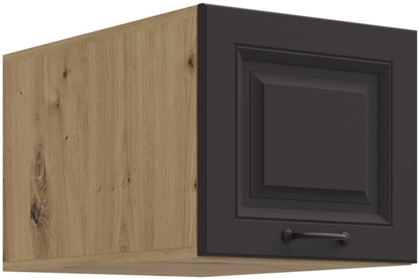 Aufsatzschrank Hochschrank 40 cm STILO Grau + Eiche Artisan Küchenzeile Küchenblock Küche Landhaus