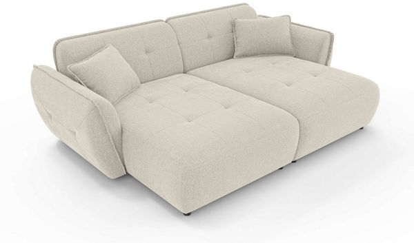 Home affaire Big-Sofa MIRELDA Design-Sofa mit Steppungen, extra tief, Breite 251 cm, elegant und bequem, enthält 2 Zierkissen, belastbar bis 480kg