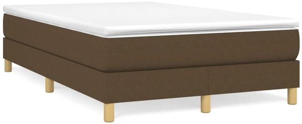 vidaXL Polsterbett, Stoff, 25,0 cm, Dunkelbraun, 120x200 cm, Natur Bild 2