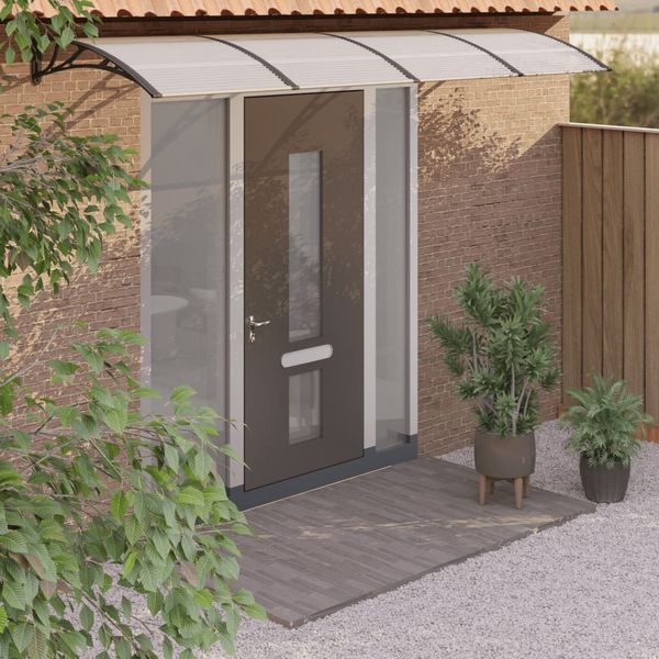 vidaXL Türvordach Schwarz 350x100 cm Polycarbonat 153594