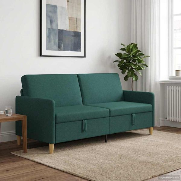 vidaXL Sofa mit Stauraum Dunkelgrün 192 x 78 x 87 cm Polyester 42036980