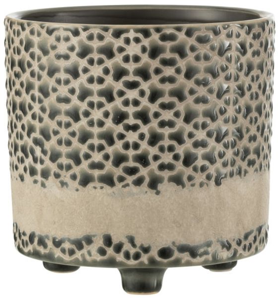 Übertopf Mosaik Keramik Grau/Blau Medium