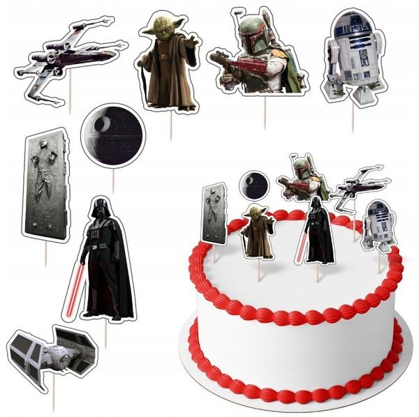 Festivalartikel Tortenstecker STAR WARS Topper Set 8 Stk Geburstag Torten Deko Kuchen Junge