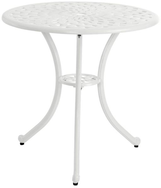 Gartenesstisch Arras aus Aluminium, klassisch rund, weiß, Ø 70 cm, für 2–4 Personen