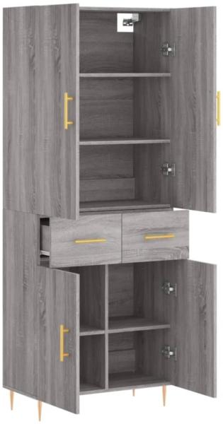 vidaXL Highboard Grau Sonoma 69,5x34x180 cm Holzwerkstoff 3198143 Bild 8