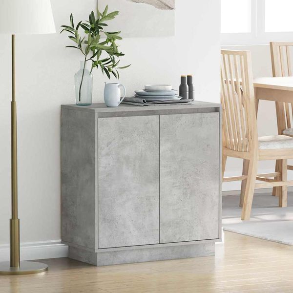 vidaXL LED-Sideboard für Betongrau 71 x 34,5 x 75 cm Holzwerkstoff 869645