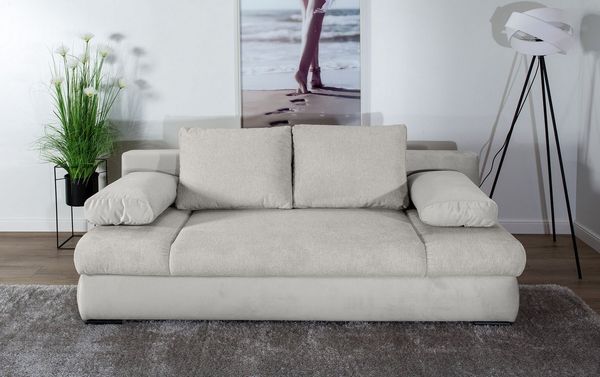 COLLECTION AB Schlafsofa Chicago, B: 200 cm, Liegefl. 146x200 cm, Bettfunktion, Bettkasten & 2 Armlehnenkissen, Federkern