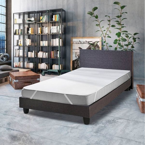 SETEX Molton Matratzenschutz, 180x200 cm, Eckgummis, Matratzenschoner aus 100 % Baumwolle, Basic, Naturfarben