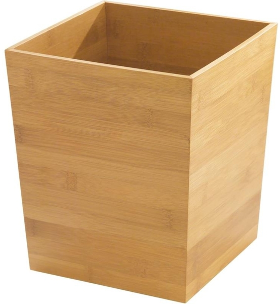 Stilvoller Abfalleimer Mülleimer mDesign Bambusoptik Holzfaser quadratisch natur