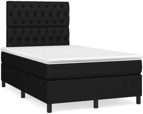 vidaXL Boxspringbett mit Matratze & LED Schwarz 120x190 cm Stoff 3270220