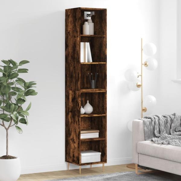 vidaXL Highboard Räuchereiche 34,5x32,5x180 cm Holzwerkstoff 3189818