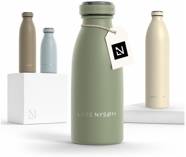 LARS NYSØM Thermoflasche Ren, Isolierflasche mit Vakuum Isolierung: 12h heiß / 24h kühl