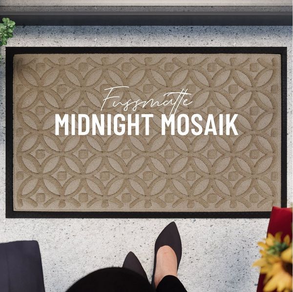 Wecon home Fußmatte Midnight Mosaic, rechteckig, Höhe: 4 mm, pflegeleicht, rutschfest, Ornamente, Innen & Außen, Schmutzfangmatte