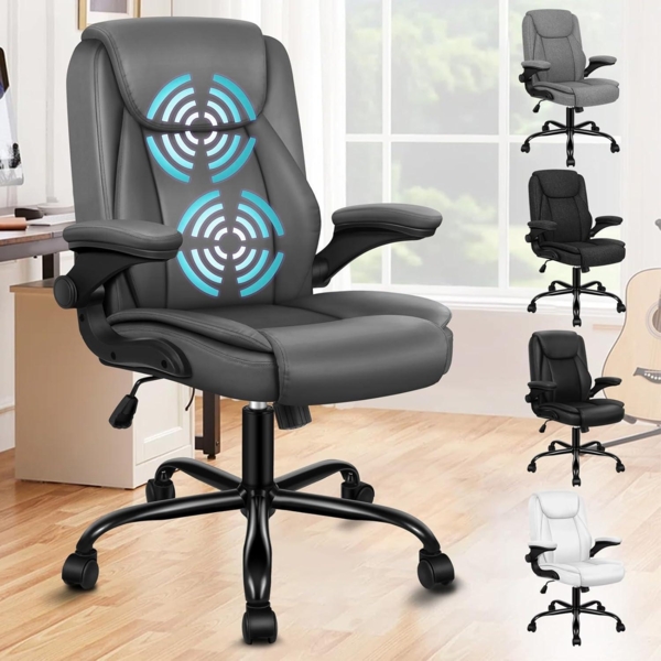 ALFORDSON Massage-Bürostuhl Pu-Leder 150kg Belastbarkeit 90-135° Rückenlehne