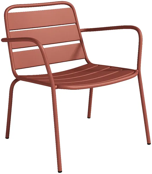 Vente-unique - MIRMANDE Gartensitzgruppe Metall Rot - B 67,5 cm x H 71,5 cm x L 60 cm