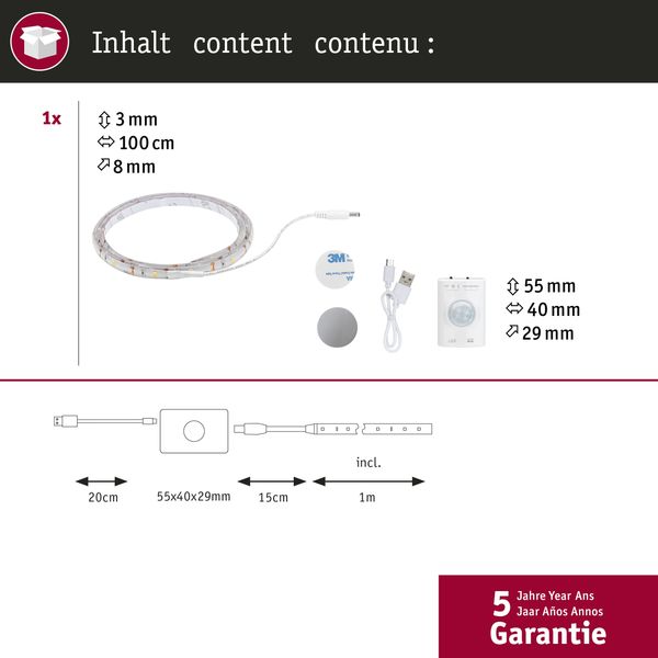 Paulmann 78900 LED Strip batteriebetrieben 1m 3000K Bild 2