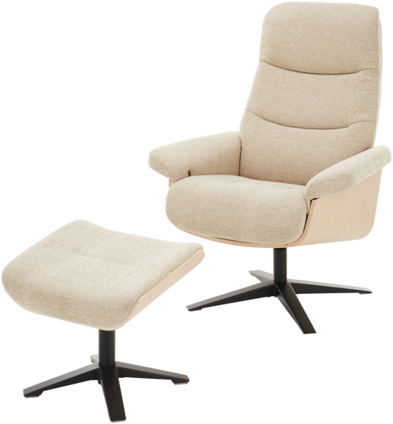 Amasra Loungesessel inkl. Hocker - LAKE slate grey / schwarz matt pulverbeschichtet / walnuss Bild 16