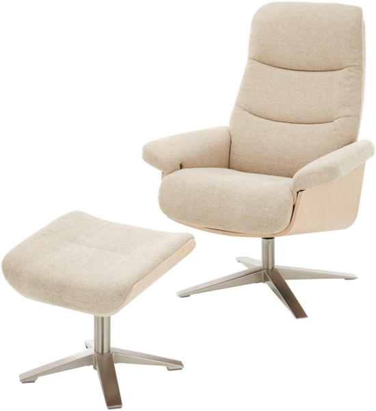 Amasra Loungesessel inkl. Hocker - LAKE slate grey / schwarz matt pulverbeschichtet / walnuss Bild 5