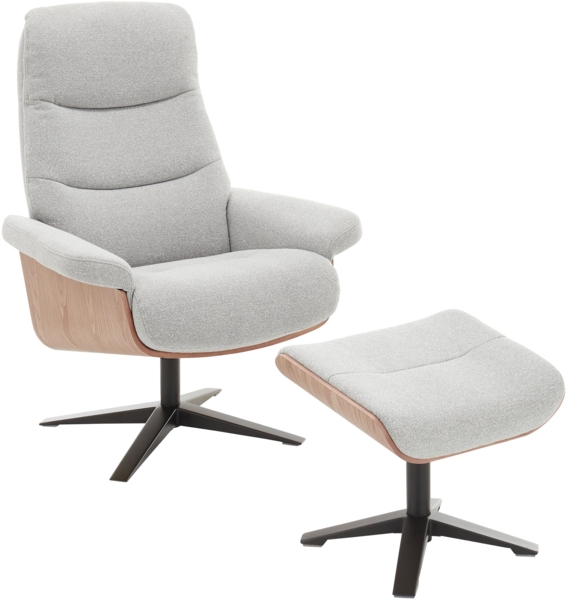 Amasra Loungesessel inkl. Hocker - LAKE slate grey / schwarz matt pulverbeschichtet / walnuss Bild 25