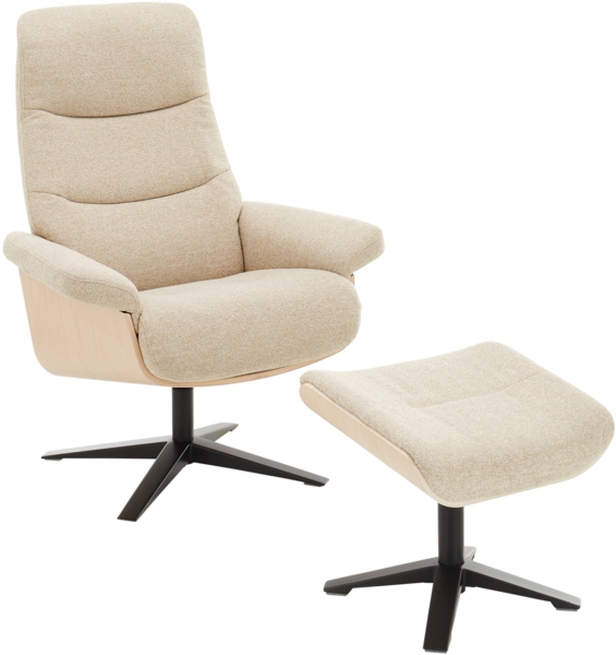 Amasra Loungesessel inkl. Hocker - LAKE slate grey / schwarz matt pulverbeschichtet / walnuss Bild 17