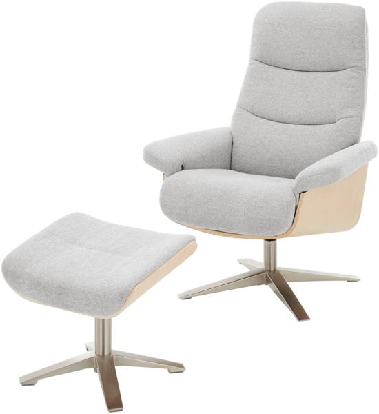 Amasra Loungesessel inkl. Hocker - LAKE slate grey / schwarz matt pulverbeschichtet / walnuss Bild 14