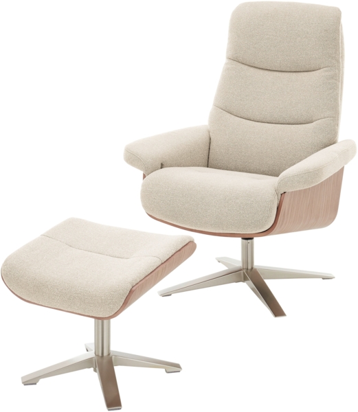 Amasra Loungesessel inkl. Hocker - LAKE slate grey / schwarz matt pulverbeschichtet / walnuss Bild 4