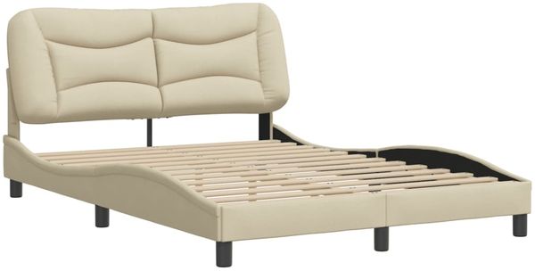 vidaXL Bettgestell ohne Matratze "Hvar" Creme 140x200 cm Stoff 3207777 Bild 3