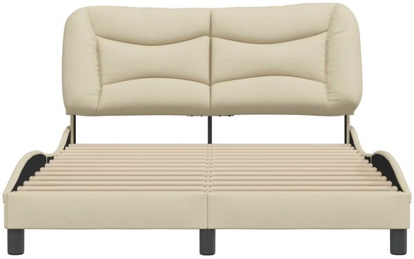 vidaXL Bettgestell ohne Matratze "Hvar" Creme 140x200 cm Stoff 3207777 Bild 4