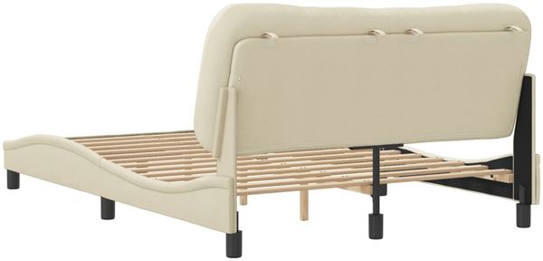 vidaXL Bettgestell ohne Matratze "Hvar" Creme 140x200 cm Stoff 3207777 Bild 6