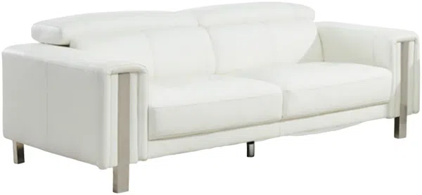 Vente-unique - MAROUA Couchgarnitur Kunstleder Weiß - B 100 cm x H 87 cm x L 202 cm170 cm Bild 3