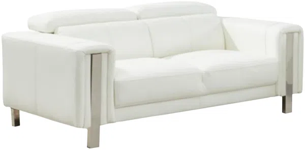 Vente-unique - MAROUA Couchgarnitur Kunstleder Weiß - B 100 cm x H 87 cm x L 202 cm170 cm Bild 5