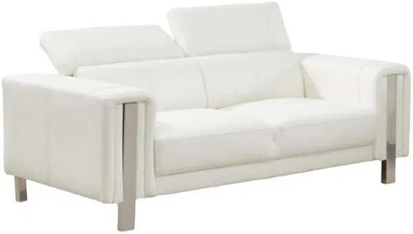 Vente-unique - MAROUA Couchgarnitur Kunstleder Weiß - B 100 cm x H 87 cm x L 202 cm170 cm Bild 6
