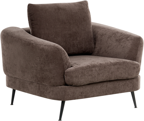 Sessel KJAER Chenillegewebe Dunkelbraun