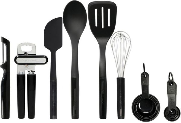 KitchenAid Pfannenwender KitchenAid Küchenhelferset 15-tlg, onyx black