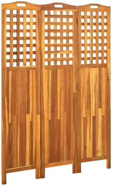 vidaXL 3-teiliger Raumteiler 121x2x170 cm Akazie Massivholz 311878