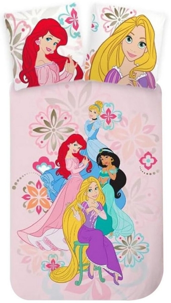 Disney Kinderbettwäsche Disney Prinzessin Rapunzel Cinderella Kinderbettwäsche 100x135 cm, Renforcé, 2 teilig