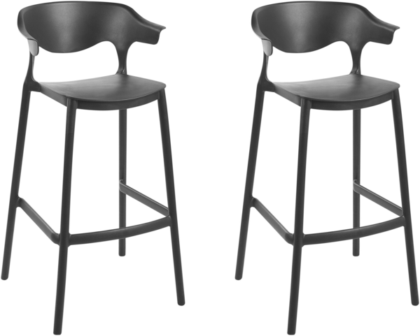 Garten-Barhocker 2er Set GUBBIO Schwarz