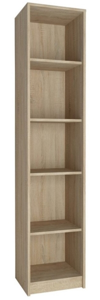 Home Collective Bücherregal mit 5 Ebenen Regal in matter Ausführung 39 cm breit, Standregal, mit 4 Einlegeböden, ideal für Schlafzimmer, Wohnzimmer, Flur sonoma