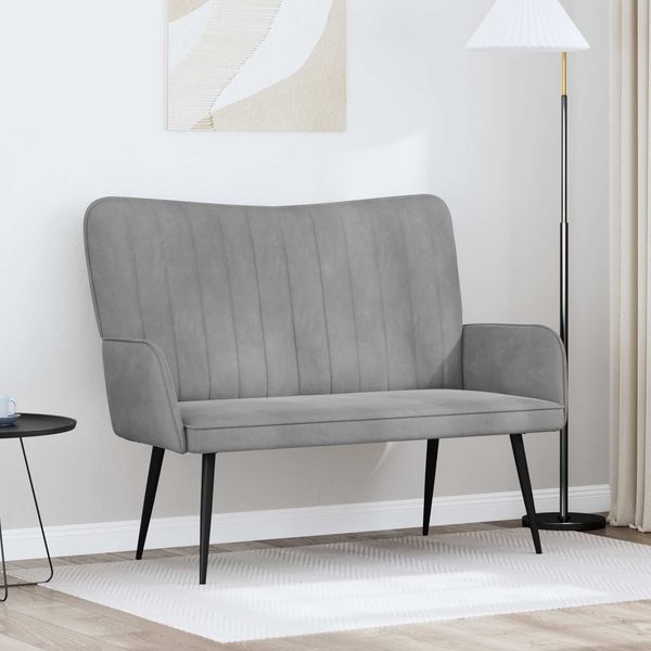 vidaXL 2-Sitzer Sofa Hellgrau 115 x 61 x 87 cm Samt (V) 42028960