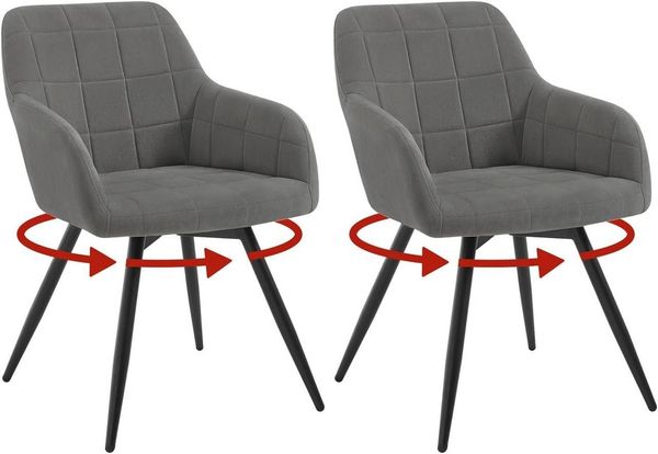 Woltu Esszimmerstuhl (2 St), gepolsterter ergonomischer, mit Metallbeinen
