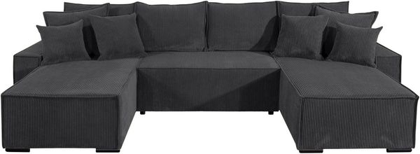 COLLECTION AB Wohnlandschaft Manhattan U-Form, B: 313 cm, in Breit- oder Normalcord, Bettfunktion, Bettkasten & Zierkissen, Federkern