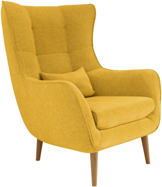 'Lucio' Sessel, Stoff Aston 8, Gelb, 106 x 80 x 95 cm