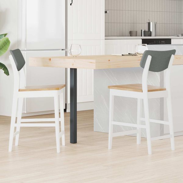 vidaXL Esszimmerstühle 2 pcs Weiß 48 x 49 x 95 cm Massives Gummiholz 42020479