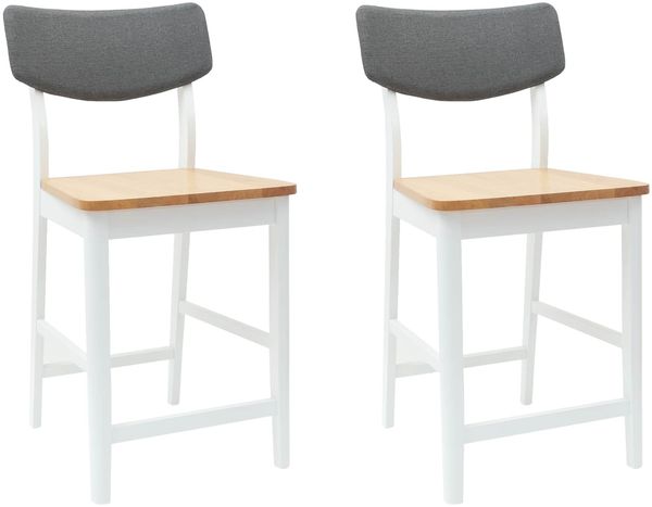 vidaXL Esszimmerstühle 2 pcs Weiß 48 x 49 x 95 cm Massives Gummiholz 42020479 Bild 2