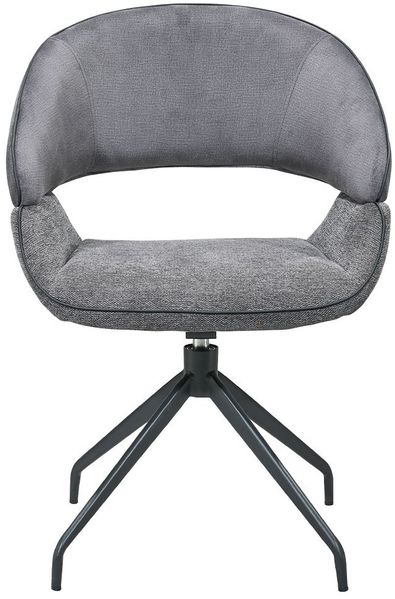 Speisezimmersessel Irun / Iowa S, Webstoff, Anthrazit, 62 x 87 x 61 cm