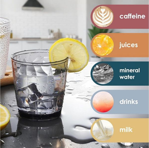 FELIXLEO Gläser-Set Wassergläser Kunststoff 6 Stück 330ml Bunte Plastikbecher Stapelbar, 1-tlg.