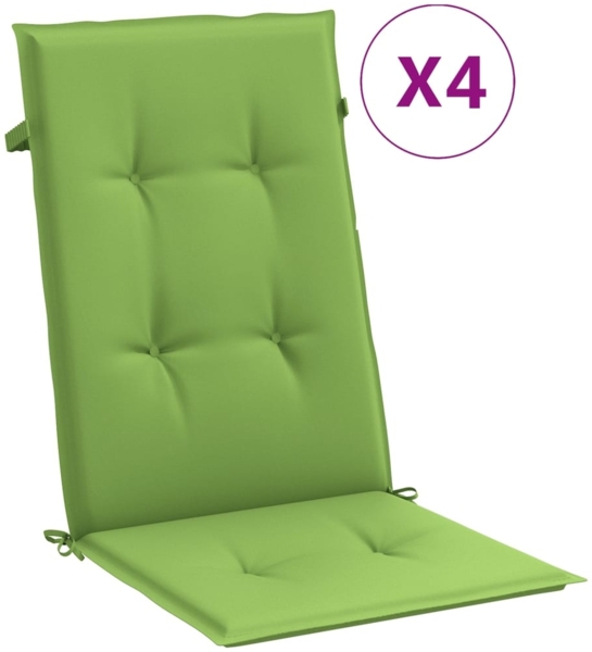 vidaXL Hochlehner-Auflagen 4 Stk. Melange Grün 120x50x4 cm Stoff 4002428