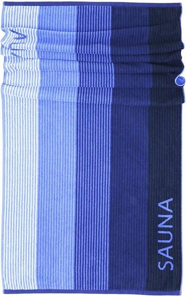 Lashuma Saunatuch Helsinki, Frottee (1-St), großes Handtuch 85x200 blau schwarz mit Streifen