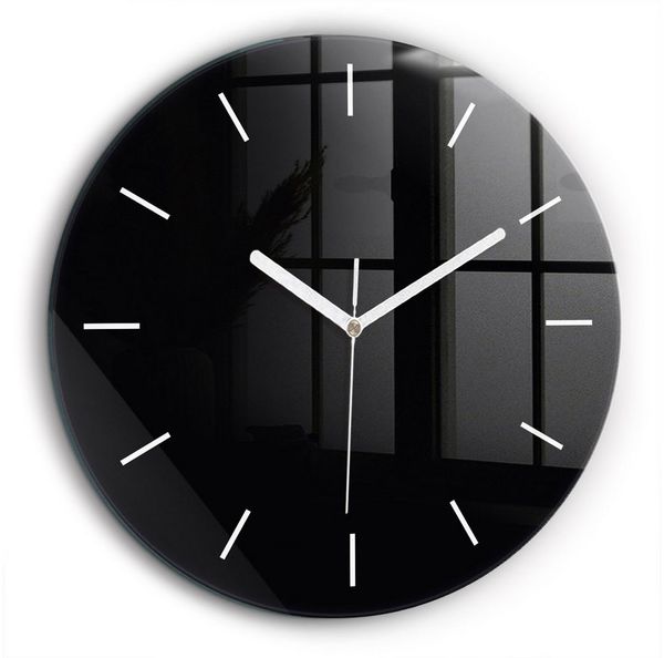 Tulup Wanduhr Glasrunde Uhr Moderne Glaswanduhr 60cm Uhr aus Gehärtetem Glas