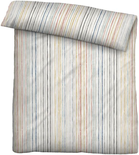 biberna Mako-Satin Bettwäsche 0614601 LÄNGSSTREIFEN, natur, 1x 135x200 cm + 1x 80x80 cm